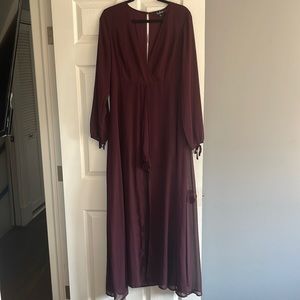 Size x-large LuLu’s dress. Purple romper with shear overlay. Worn once.